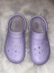 lavender crocs fur