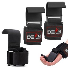 DEFY New Weight Lifting Power Training Dip Hook bar Straps Wrist Support Black