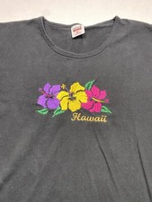 Vintage Single Stitch T Shirt Made In USA Hawaii Embroidered 90s Anvil XL