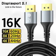 DisplayPort 2.1 Cable 16K DP 2.1 16K@60Hz 8K@120Hz 4K@240 3M 9.84FT HQ A&V Cable