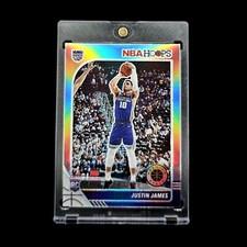 Justin James RC - 2019-20 Hoops Premium Stock Silver Holo Prizm SP Rookie #244
