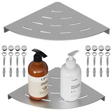 2 Pack Corner Shower Shelves 304 Stainless Steel Brushed Nickel Bat... Fast Ship