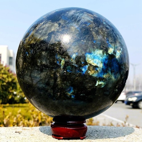 Flash Labrador naturale 7,79 libbre pietra di luna sfera di cristallo cristallo quarzo sfera energetica - Foto 8 di 17