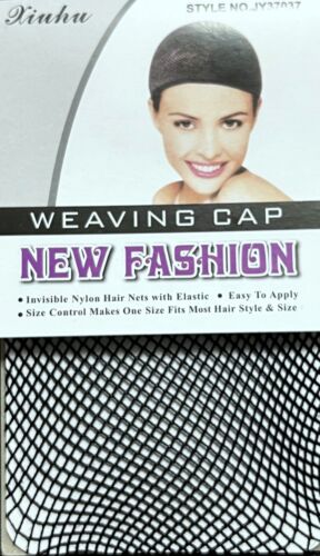 Black Real Hair Elastic Wig Cap Fishnet Liner Weaving Mesh Stocking Sleep Net - Picture 6 of 20