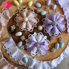 Flower Leaf Pull Bow Ribbon Pouch Jordan Almond Holder Baby Wedding Party Favor