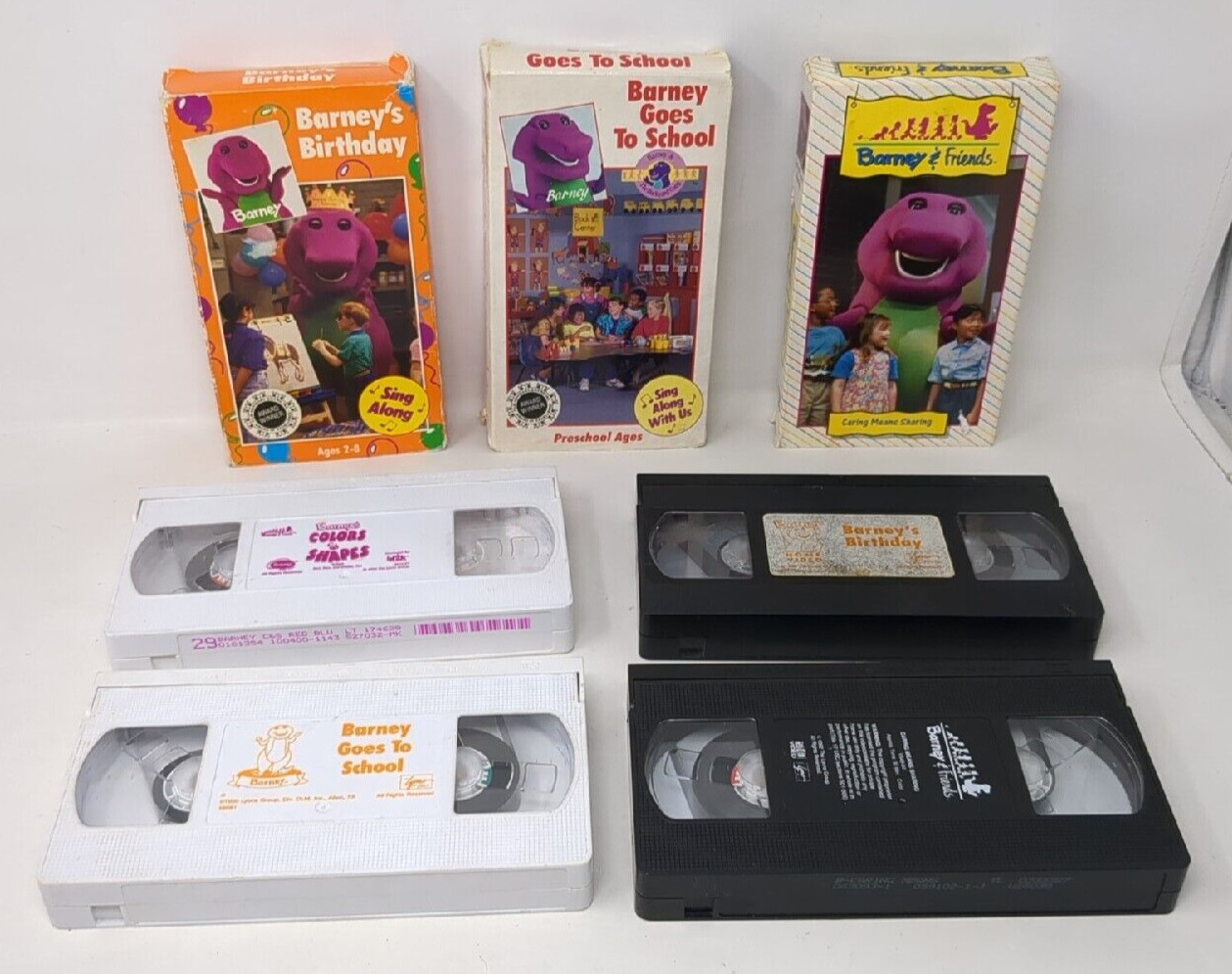 Barney The Dinosaur VHS Lot White Tape Sing Grelly USA