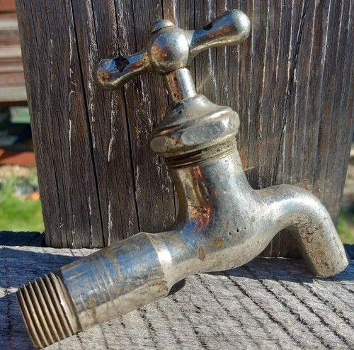 Three 1/2" Pipe Vintage Red Brass Water Faucets Spigots Steampunk - Picture 10 of 11