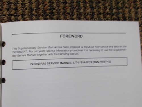 2005 YAMAHA YXR660FAT SUPPLEMENTARY SERVICE MANUAL - Bild 4 von 4