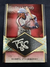 Mets Darryl Strawberry 2022 Topps Diamond Icons Silver Ink Auto Red /5 24876
