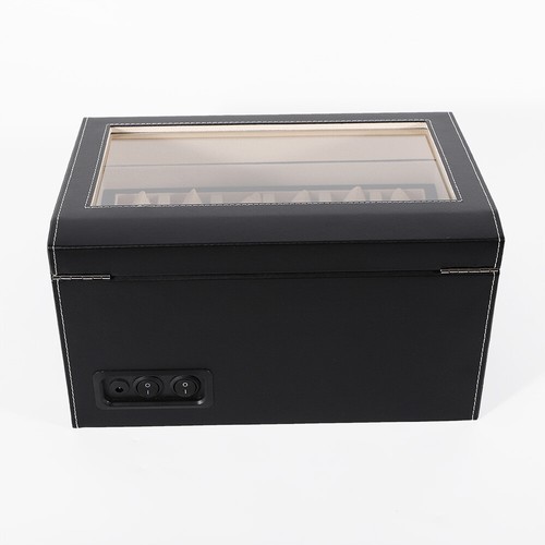 Luxurious PU 4+6 Automatic Rotation Watch Box Leather Storage Watch Winder Case - Picture 6 of 9