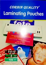 Letter 3 Mil 200 Laminating Pouches Laminator Sleeves 9 x 11-1/2 Gloss XCLEAR