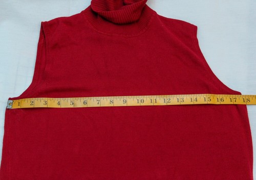 Cable & Gauge Women's Sleeveless Ribbed TurtleNeck Sweater Size Medium Wine Red - Picture 5 of 6