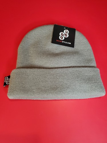 Salish American Native Style Beanie Hat, One Size, Gray with Black Script, New - Picture 5 of 5