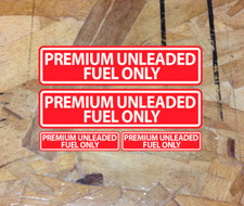 Premium Unleaded Fuel Only Sticker Decal Tank Vehicle Shop Garage Vinyl 4 For 1