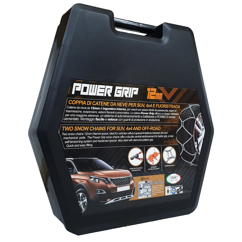 Catene Da Neve POWER GRIP 12mm - Omologate TÜV - Tensione Auto-bloccante - Per Pneumatici 225/80R15 A 285/30R20 - Foto 8
