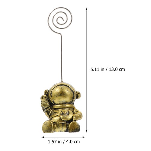 2pcs Metal Menu Holder Name Holder Astronaut Figurine Table Name Tag Holders - 第 6/12 張圖片