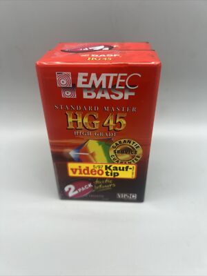 BASF VHS C 2 STK - Master HG 45 High Grade - VHSC - Doppelpack - Neu - OVP