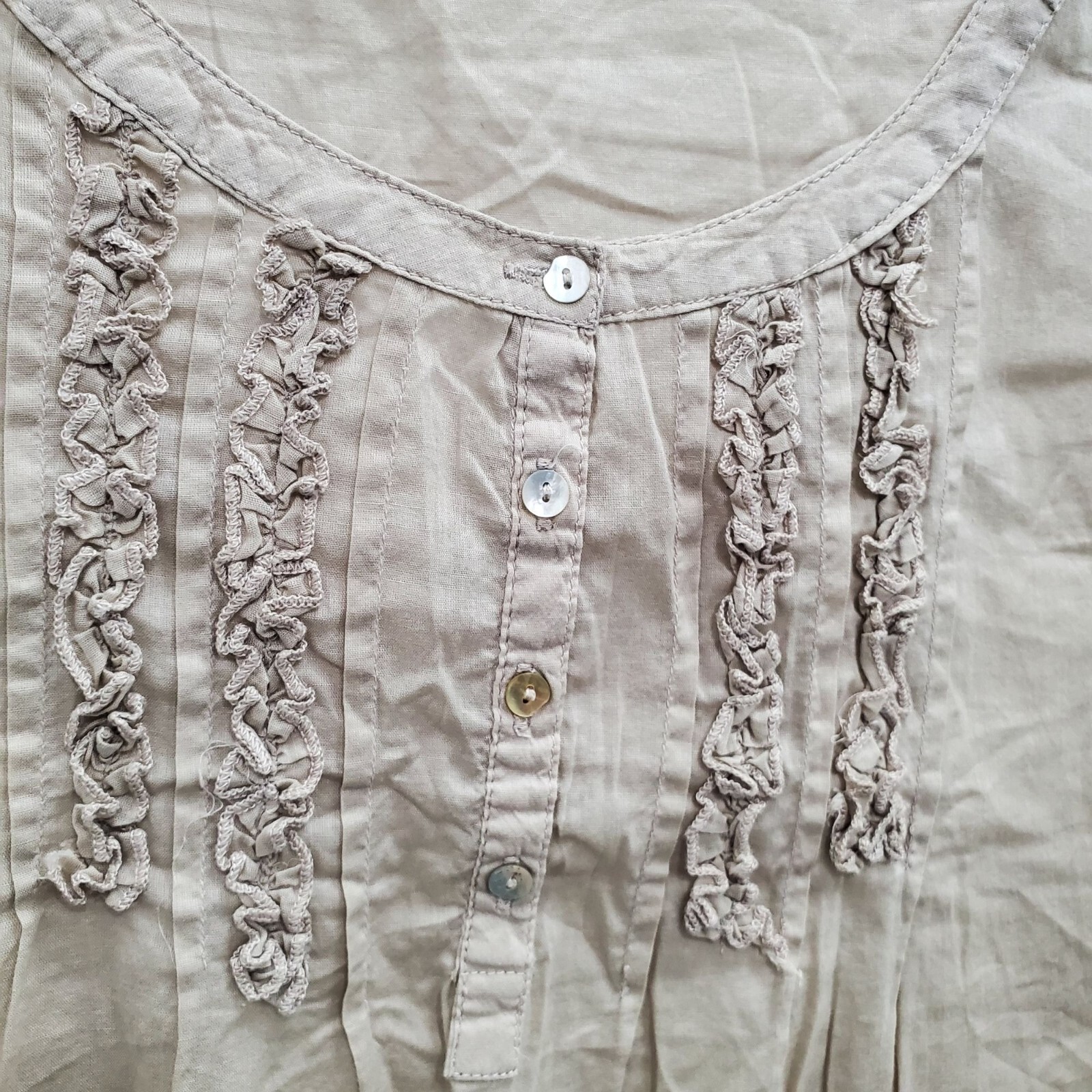 Zara Basic Women's Light Gray Pintuck Lightweight… - image 2