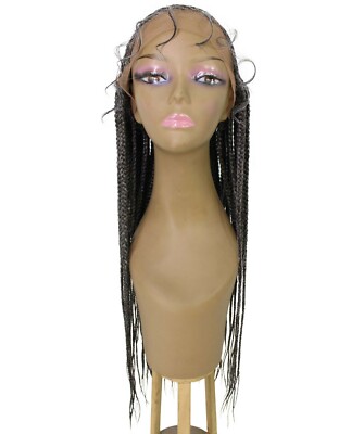 LUXLUXE Aina Straight 29 Inch Long 13X5 Hand-Tied Lace Braided Wig BLT-0133
