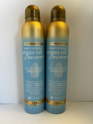 OGX Multi Benefit Hair Spray Argan Oil Of Morocco Shine Revitalize 8 oz (2-Pack)