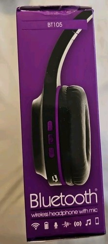 Sentry Bluetooth Wireless Headphones Black Purple Foldable Great Sound NEW - Picture 4 of 6