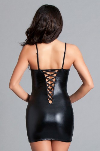 Tiefes Minikleid mit Schnürung und Slip von der Marke Be Wicked 2 Farben & 4 Größen zur Auswahl - Bild 6 von 13
