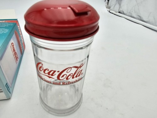 VINTAGE COCA COLA SUGAR SHAKER GLASS SUGAR DISPENSER 1992 RETRO DINER COLLECTION - Picture 11 of 12