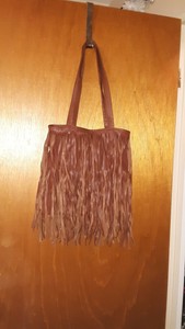 brown fringe purse