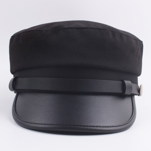 Kappe Kadett Militär Marine Matrose flach Sonnenhut Vintage UK Herren Damen Armee Leder - Bild 9 von 19