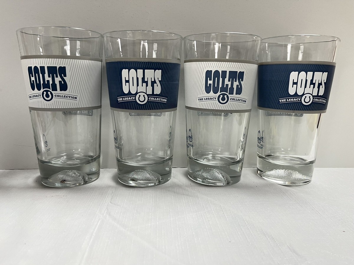 Arby's NFL Colts Legacy Collection Embossed Bottom Pint Glass Set