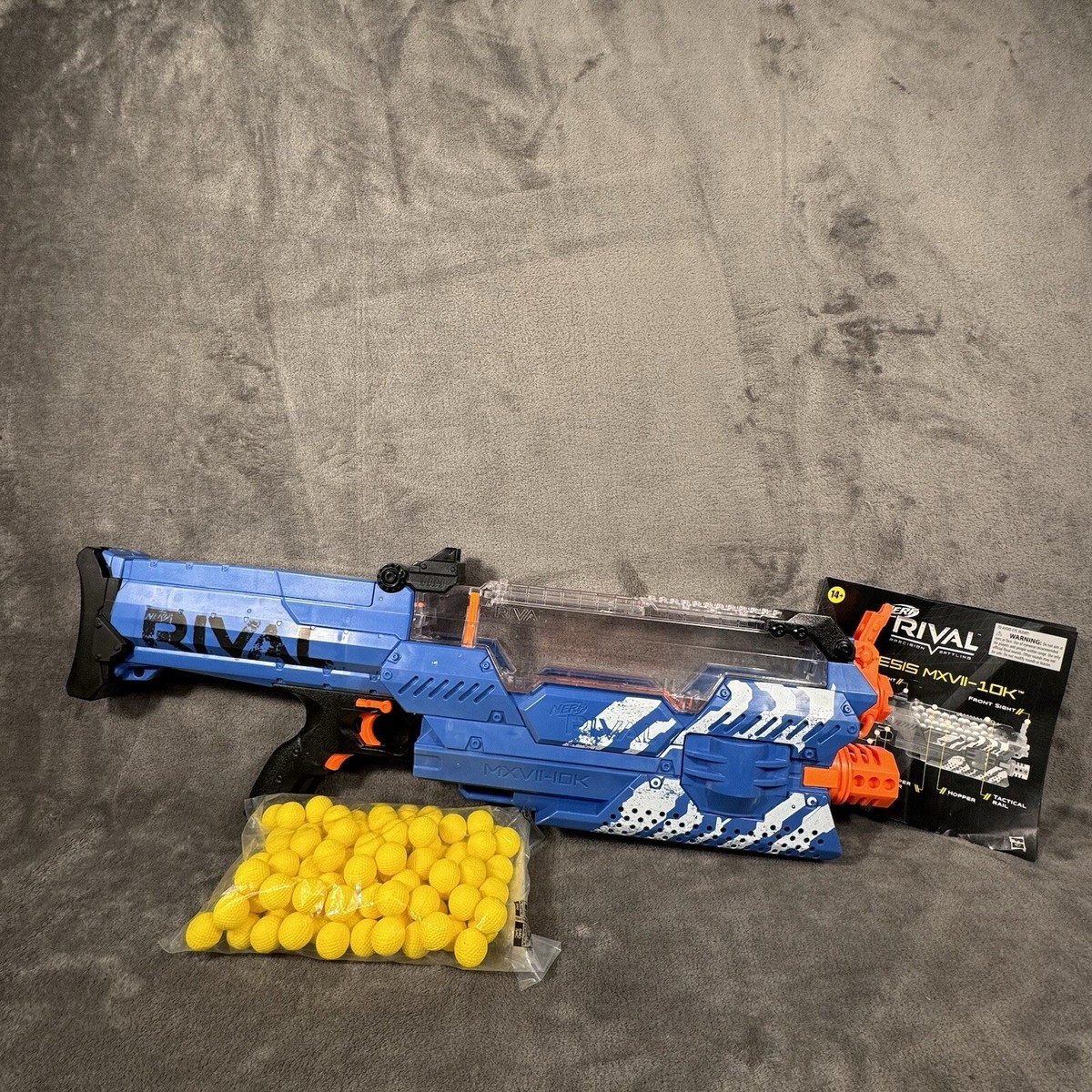 Nerf Rival Nemesis Mxvii-10k Blue - 100x High-impact Rounds