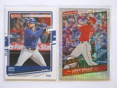 2020 Donruss Joey Gallo Lot x2: Base 196 + HIGHLIGHTS Insert VECTOR Parallel H2