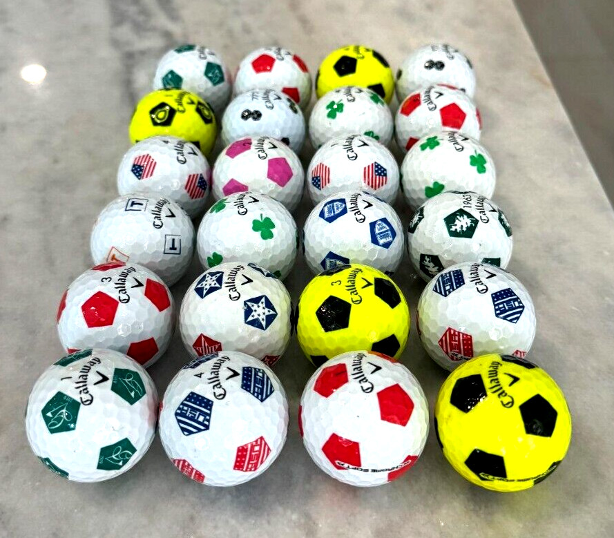24 Assorted Callaway Chrome Soft Truvis Golf Balls in AAAAA Condition