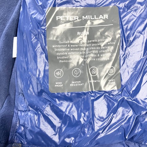 Peter Millar Rush Hooded Jacket Mens Large Blue Quilted Water Resistant Golf New - Imagen 7 de 10
