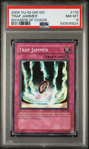 2004 Yu-Gi-Oh! Trap Jammer Invasion Of Chaos IOC Unlimited Super Rare PSA 8 - Picture 1 of 2
