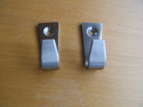Kleiderhaken Wandhaken 2 Haken silbern neu Metall
