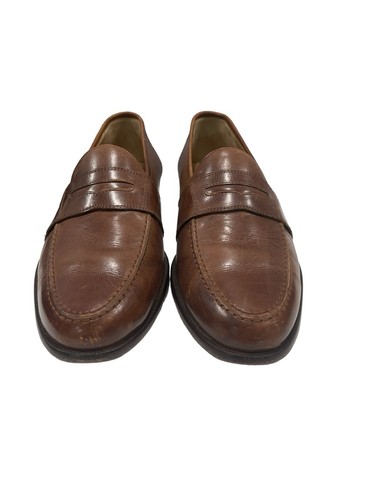 JOHNSTON & MURPHY Casual Dress Shoes Brown Leather Penny Loafer Sz Size 9.5M - Picture 5 of 12