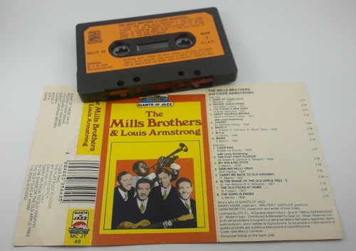 The Mills Brothers & Louis Armstrong Cassette Italian Press Rare Tape Jazz - Picture 6 of 9