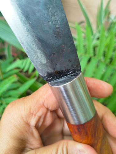 Handmade Bowie Thai-E-Nep Camping knife 10” Steel forged, Rosewood (Pa-Dauk) - Picture 12 of 20