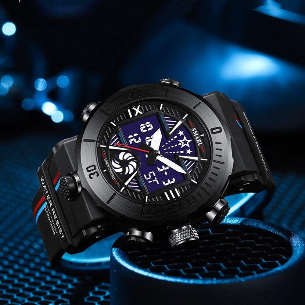 Reloj deportivo electrónico para hombre - Impermeable, varios colores, esfera de 49 mm, correa de PU