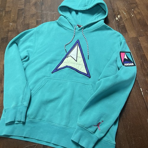 Nike Jordan M Essentials Mountainside Fleece Pullover Hoodie MJ Teal Raw Hiphop