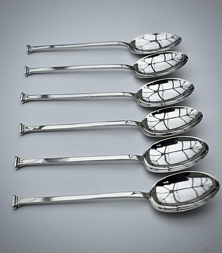 Six Solid Sterling Silver Seal End Spoons,Cooper Brothers London, 1932, 43,4g - Picture 4 of 12