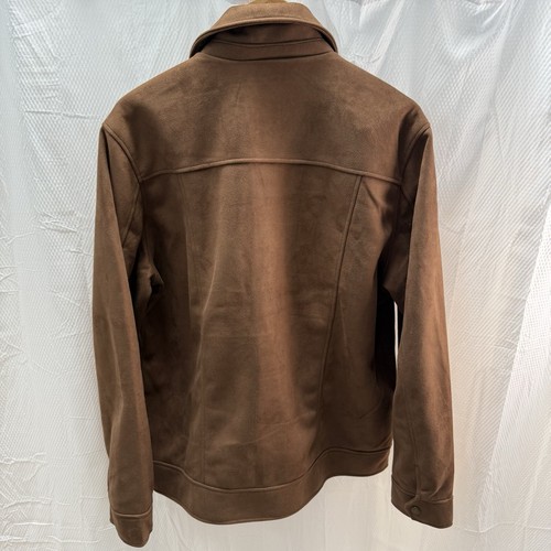 Mountain And Isles Jacket Brown Soft Faux Suede Mens Size Large Coat Snap Up NWT - Picture 2 of 8