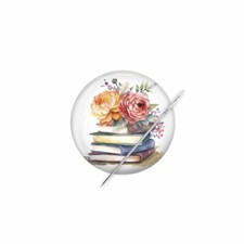 Vintage Books  Flowers - Magnetic Needle Minder - Perfect for Cross Stitching