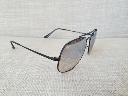 Ray Ban Aviator Sunglasses RB3561 002/9U Black Frames Silver Flash Lens 57MM - Picture 4 of 8