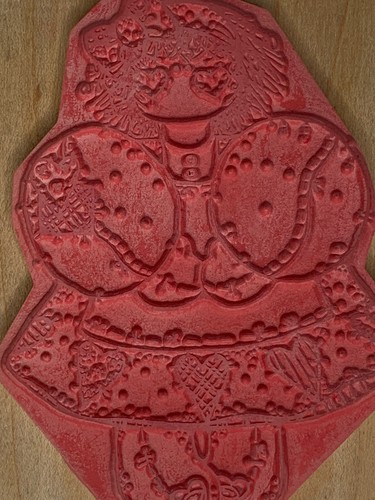 Rag Doll Primitive Style Hearts Country Wood Stamp Miss February DOTS S156 - Picture 5 of 10