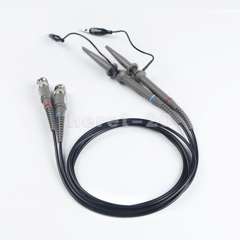 2x P6100 Oszilloskop-Tastkopf 100 MHz – 1x/10x, BNC, Mit Clip Und Mini-Grabber, Für Die