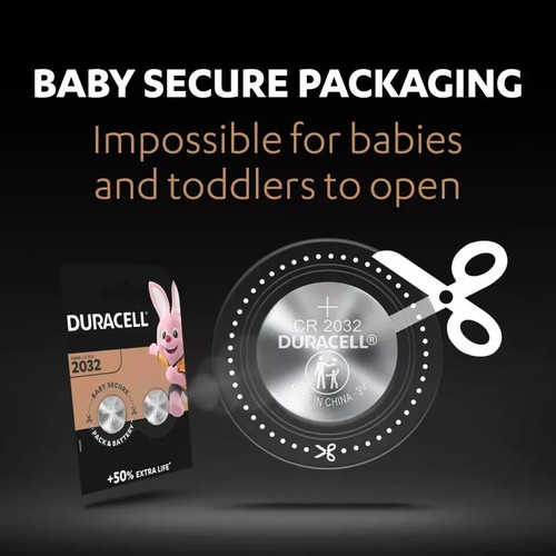 Duracell 2032 Batterie CR2032 BR2032 DL2032 3V Lithium Knopfzelle Knopfbatterien - Bild 4 von 14