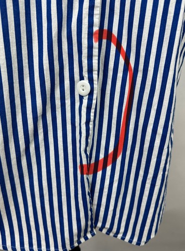 Vestido Camisa Vintage Años 80 Náutico Rayas XS Azul Cobalto Francés Botón Delantero DEFECTOS - Imagen 7 de 19