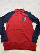 Tommy Hilfiger Boys Youth Size XL 20 Sweater Quarter Zip Red